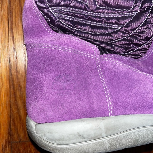 Women’s Timerland snow boots size 6.5 faux fur suede genuine leather purple - Picture 4 of 6